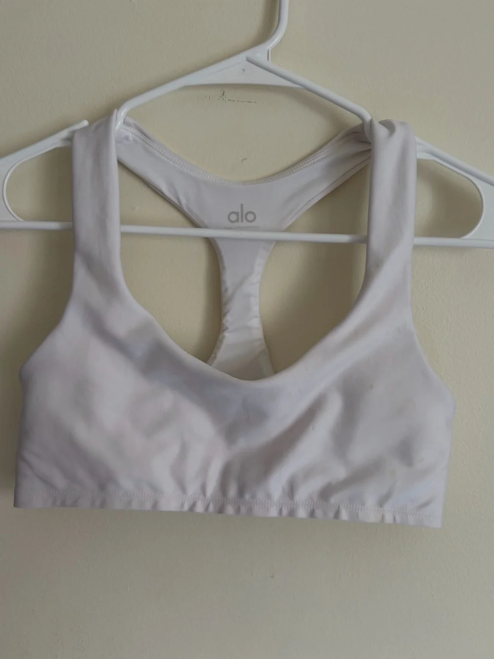 ALO Yoga White Racerback Sports Bra padded